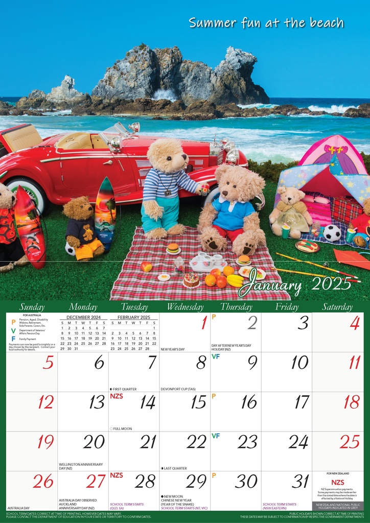 Big Print Life of Teddy 2025 Calendar