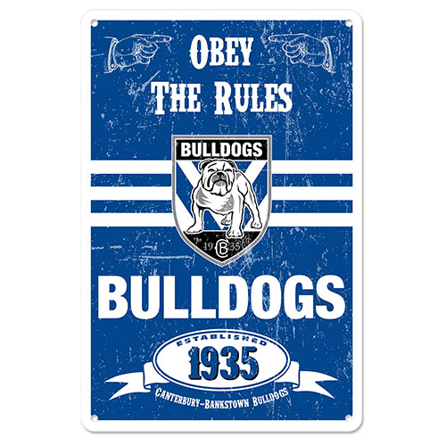 NRL Canterbury Bulldogs Retro Metal Sign