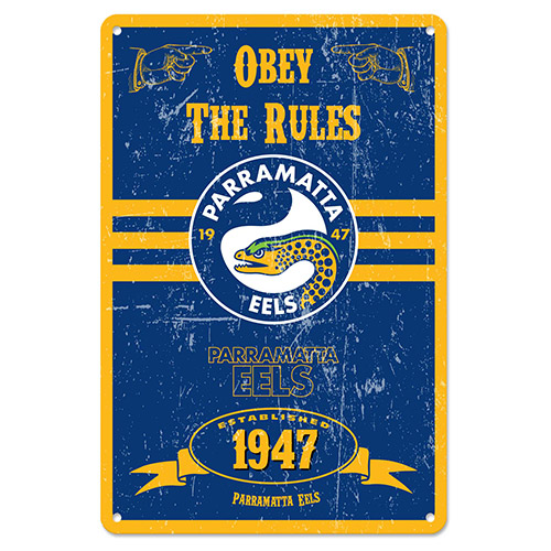NRL Parramatta Eels Retro Metal Sign