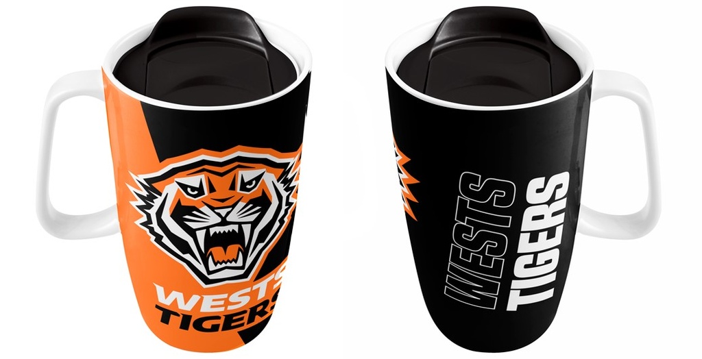 NRL Wests Tigers Travel Mug w/ Handle