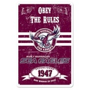 NRL Manly Sea Eagles Retro Metal Sign