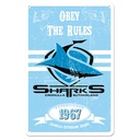 NRL Cronulla-Sutherland Sharks Retro Metal Sign
