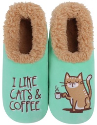 Slumbies Pairables - Cats And Coffee - Womens Slippers