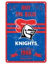 NRL Newcastle Knights Retro Metal Sign