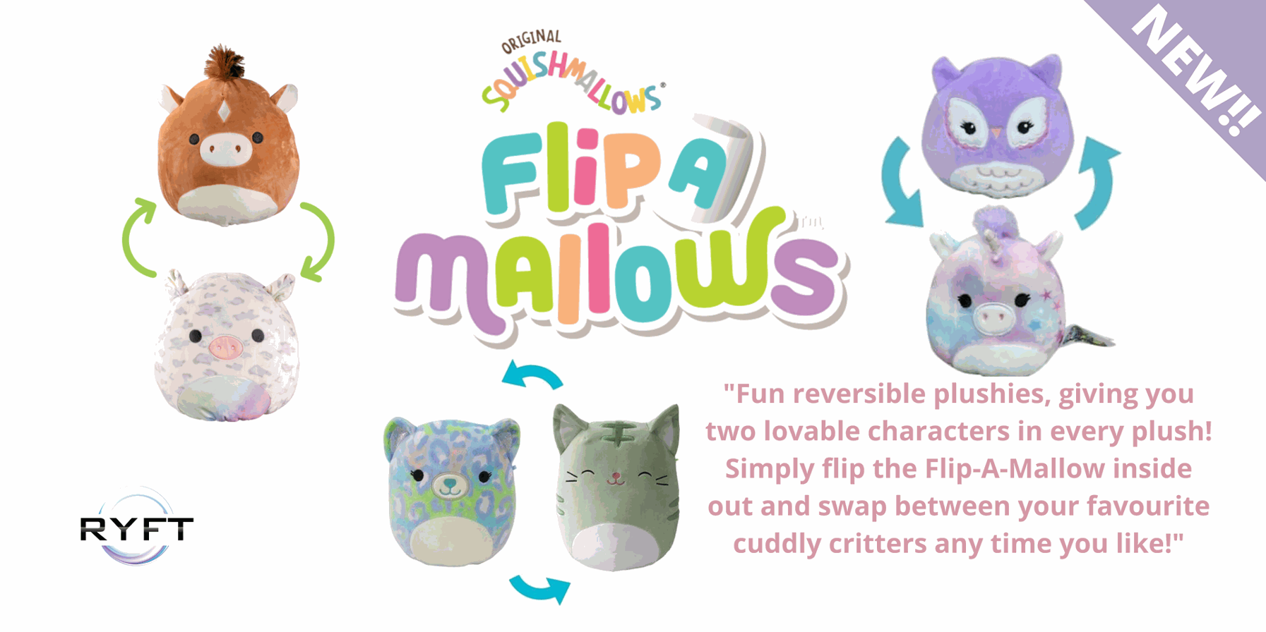 Flip-A-Mallows by Squishmallows Banner Ryft