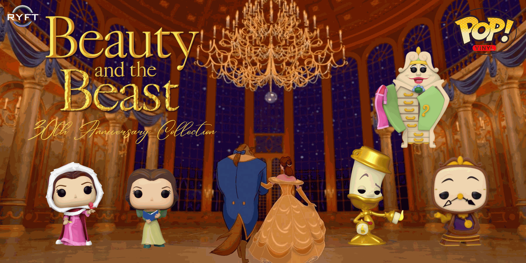 Beauty and the Beast 30th Anniverary Pop! Vinyl Coolection