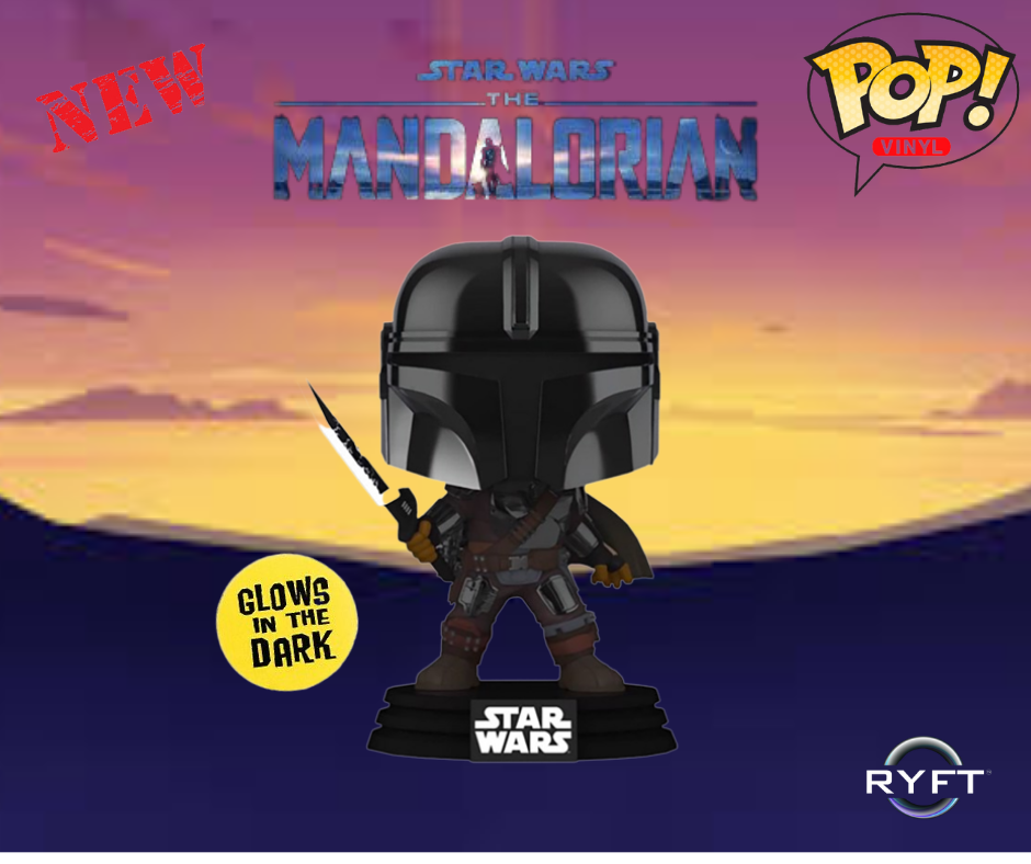 Star Wars: Mandalorian - The Mandalorian with Darksaber Chrome Glow Pop! Vinyl