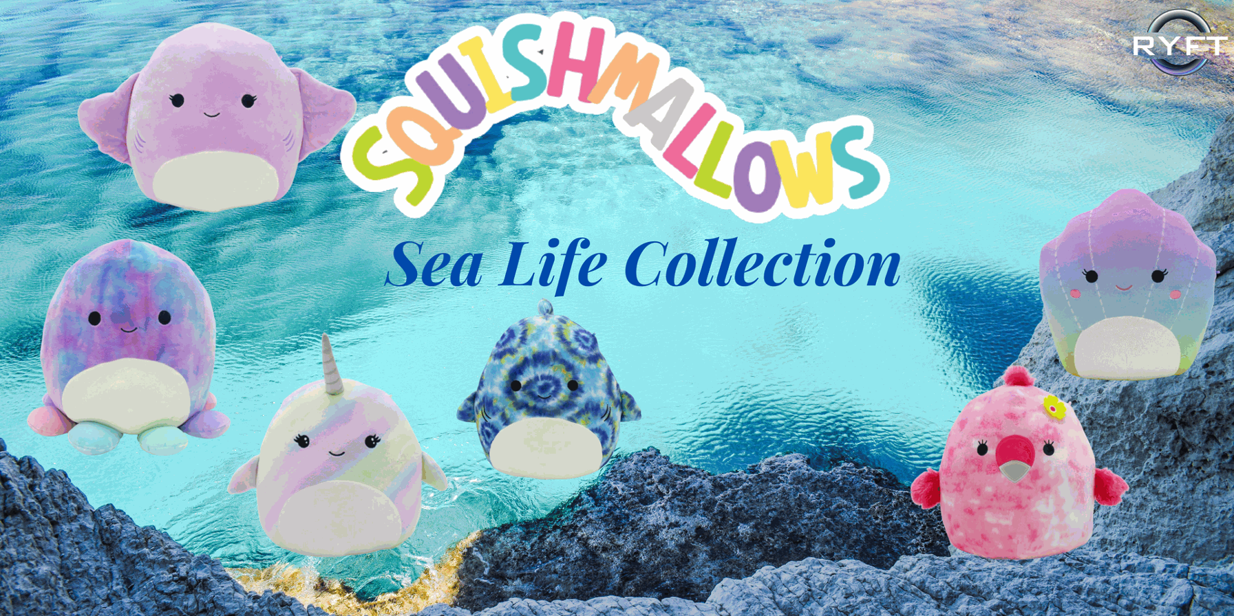 Squishmallows Sealife 12” Assorted