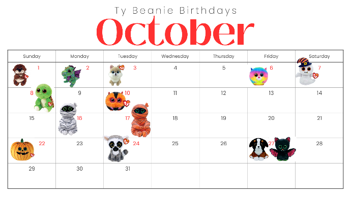 Shop October Birthday Beanie Boos