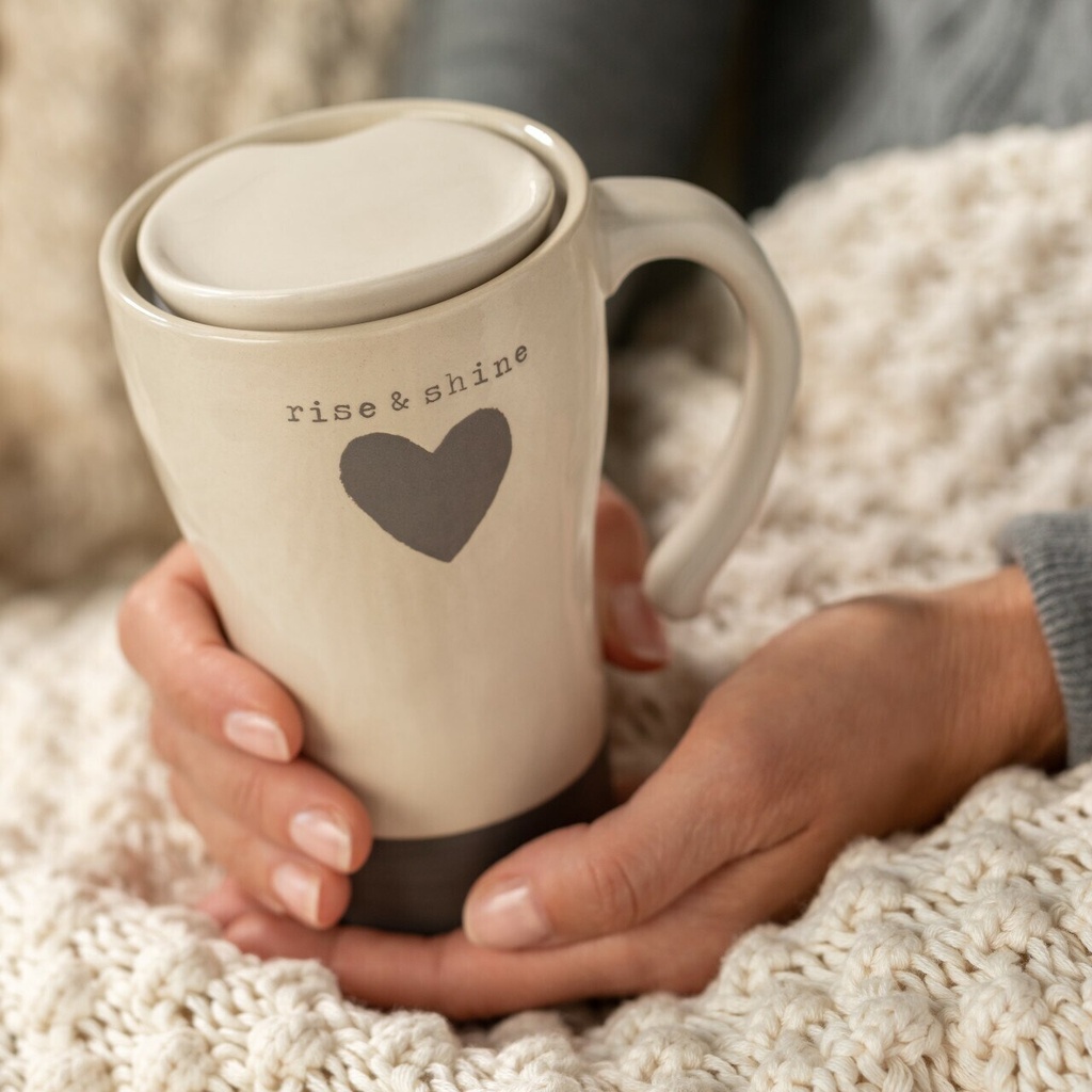 Demdaco Warm Heart - Rise & Shine Heart Travel Mug