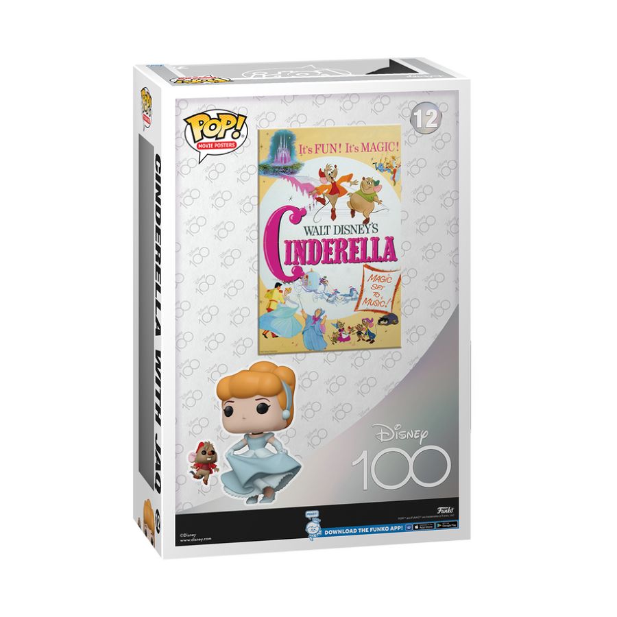 Disney 100th - Cinderella with Jaq Funko Pop! Poster