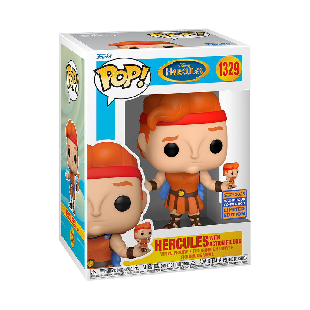 Disney - Hercules With Action Figure 2023 Wonderous Convention Exclusive Pop! WC23 RS