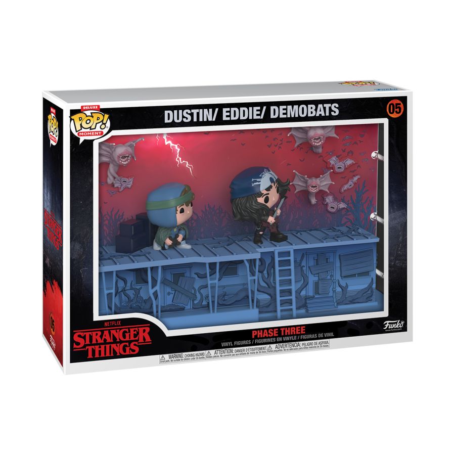 Stranger Things 4 - Dustin, Eddie, & Demobats Deluxe Pop! Moments Vinyl Figure