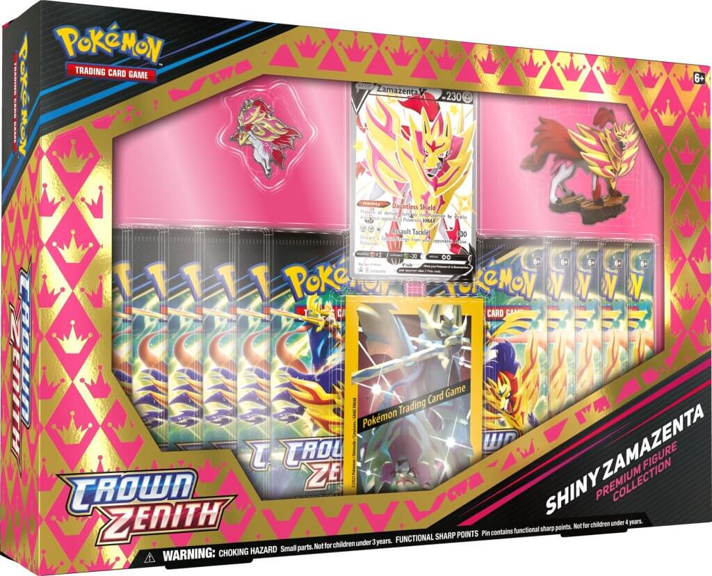 Pokémon Trading Card Game TCG Crown Zenith Shiny Zacian/Zamazenta Figure Box