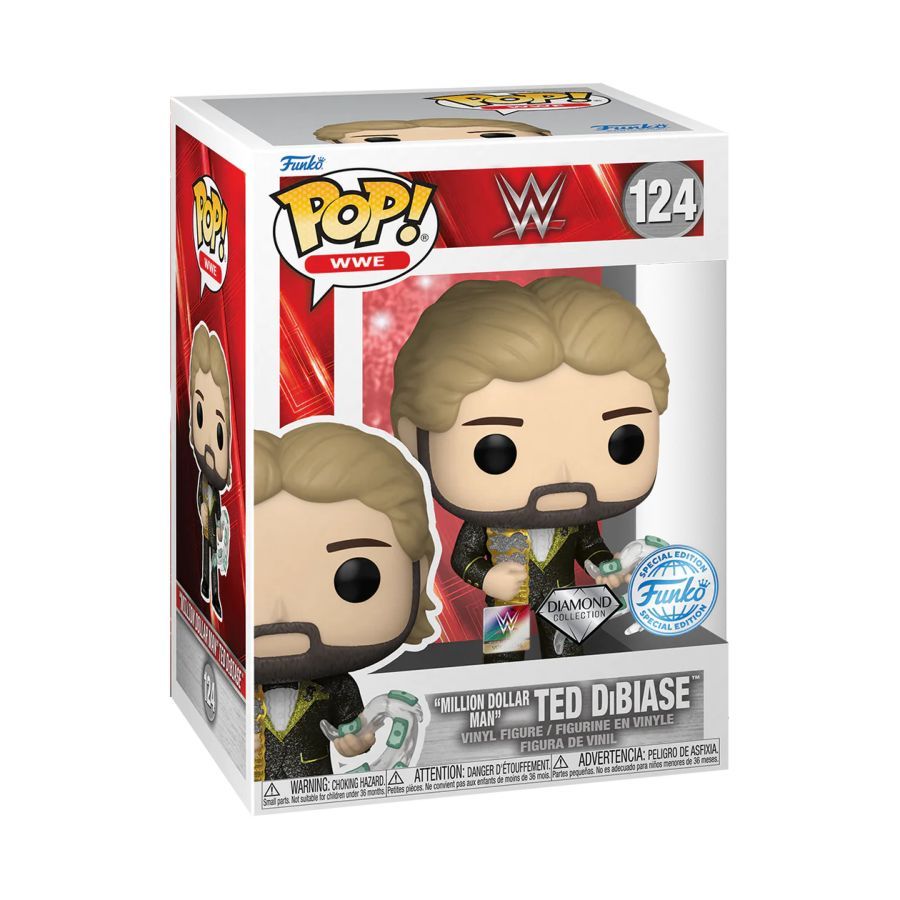 WWE - Ted DiBiase (Million Dollar Man) Wrestlemania Diamond Glitter Funko Pop! Vinyl Figure (with Chase) #124