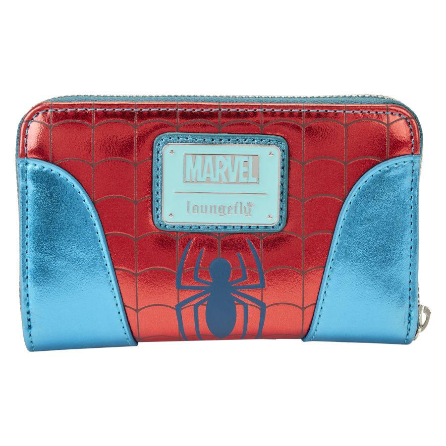 Marvel Shine SpiderMan Loungefly Zip Around Wallet