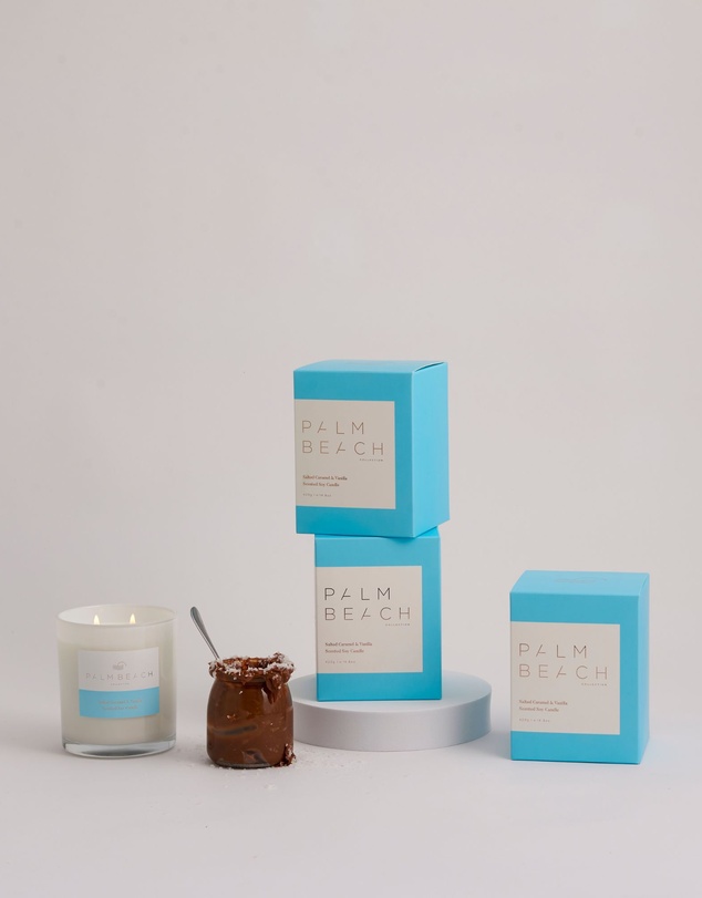 Salted Caramel & Vanilla 420g Candle - Palm Beach Collection