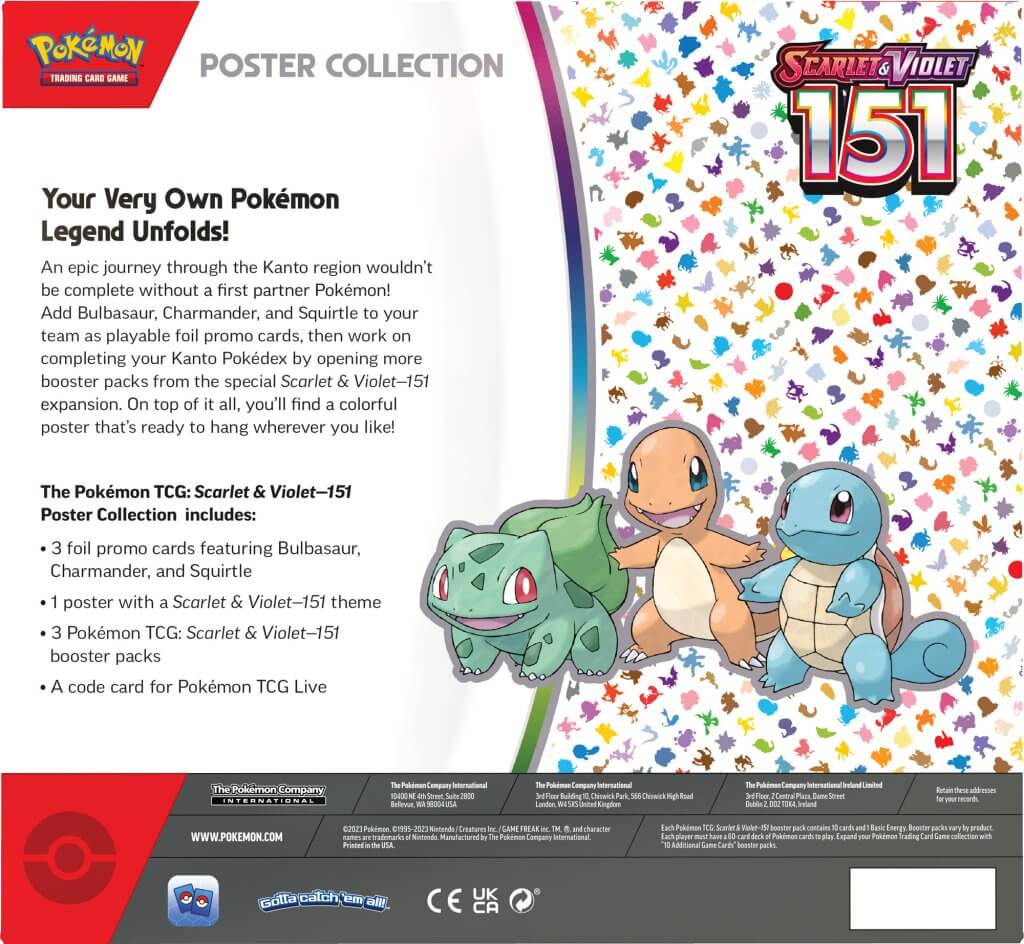 Pokémon Trading Card Game TCG Scarlet & Violet 151 Poster Collection