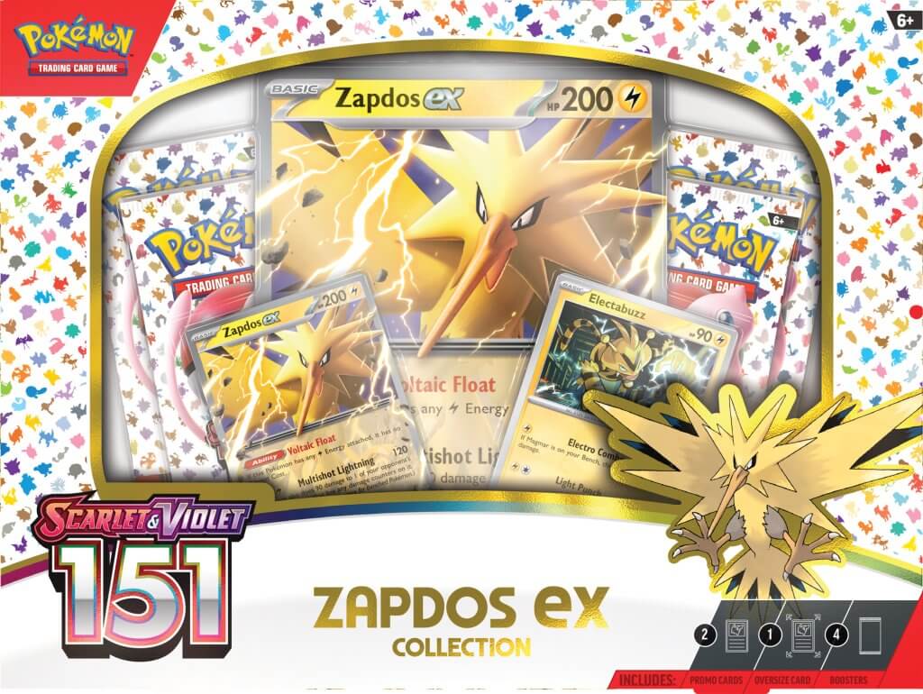 Pokémon Trading Card Game TCG Scarlet & Violet 151 Zapdos Ex Collection