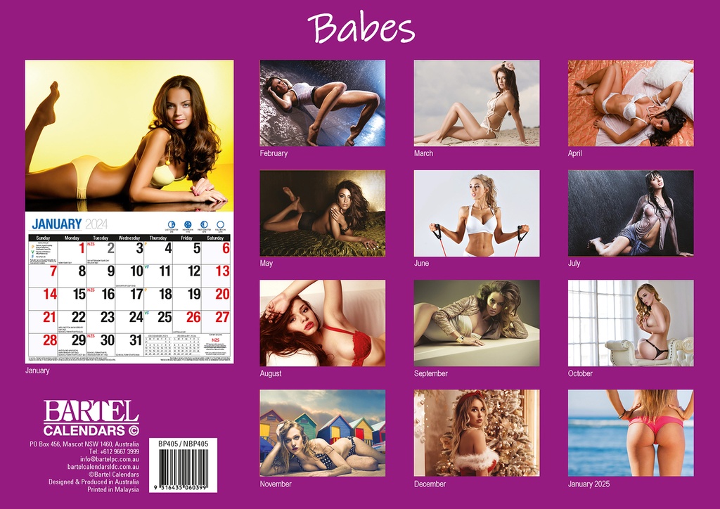 Babes Big Print 2024 Calendar