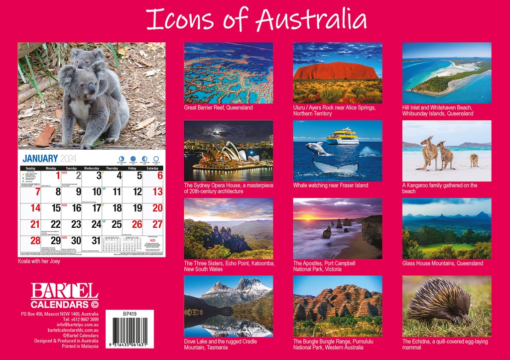 Australian Icons Big Print 2024 Calendar