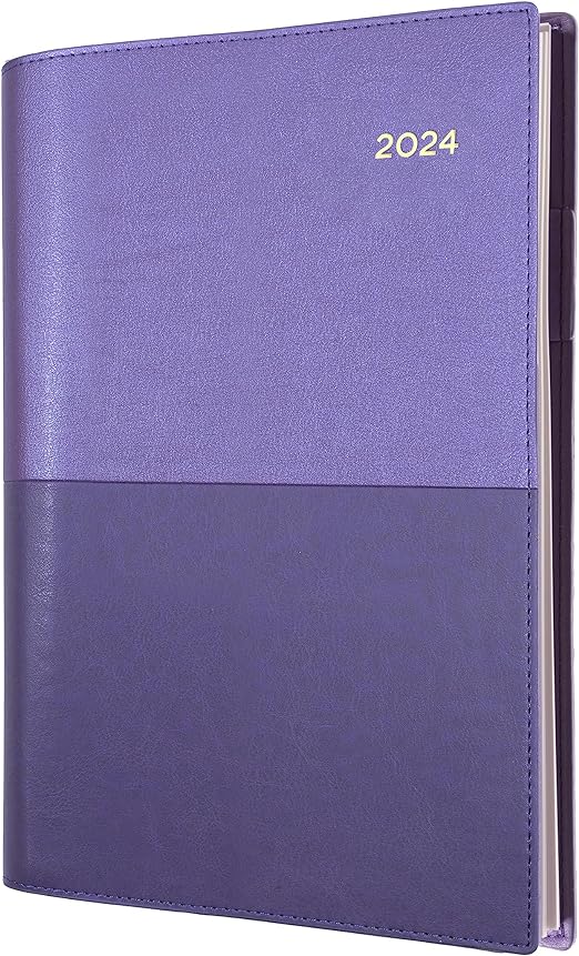 Collins Vanessa A4 Purple DTP 2024 Diary