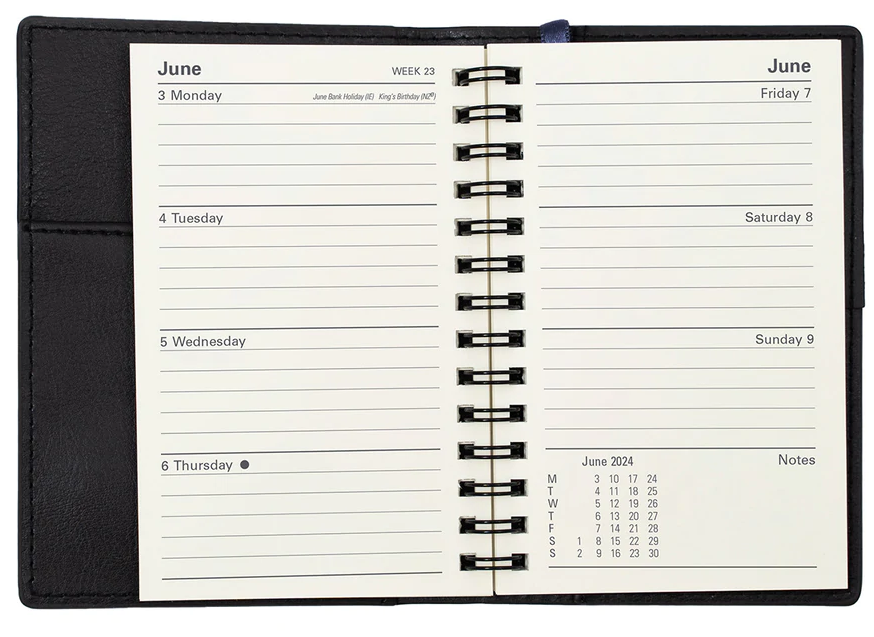 Collins Vanessa 2024 Diary B7R Week To View Red