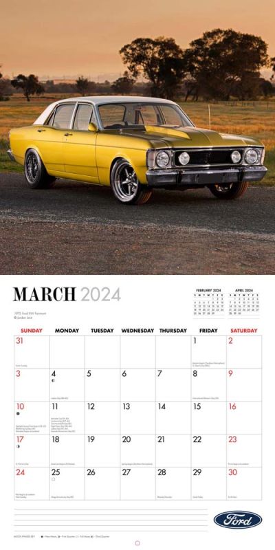 Classic Ford Cars 2024 Sqaure Calendar