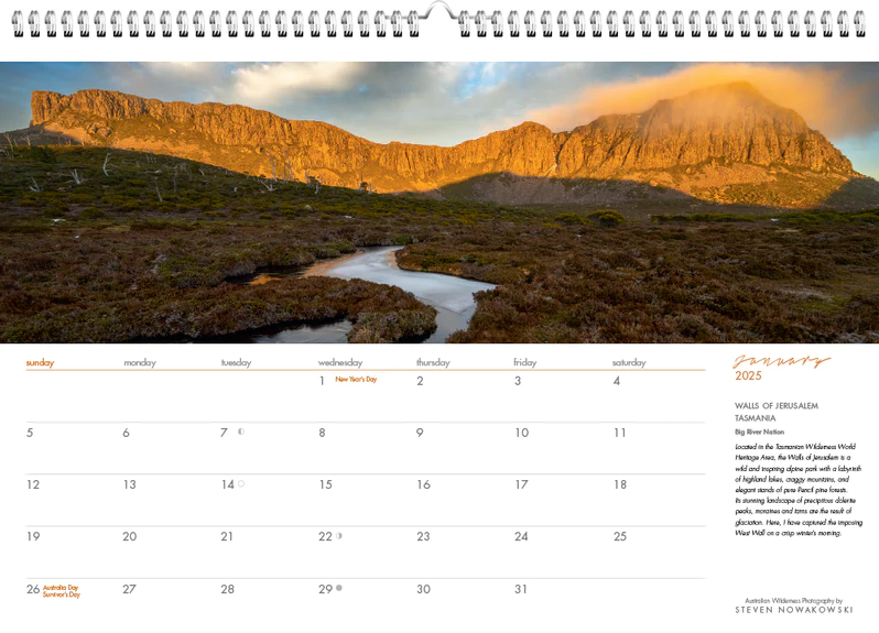 WILD PLACES OF AUSTRALIA WALL CALENDAR