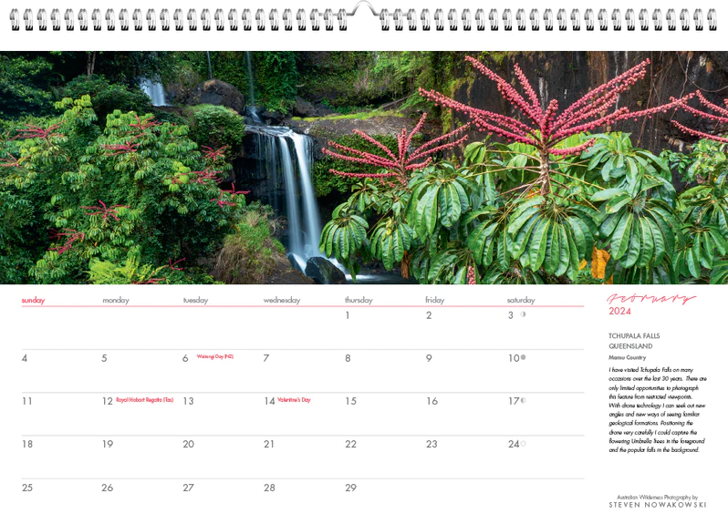 WILD PLACES OF AUSTRALIA WALL CALENDAR