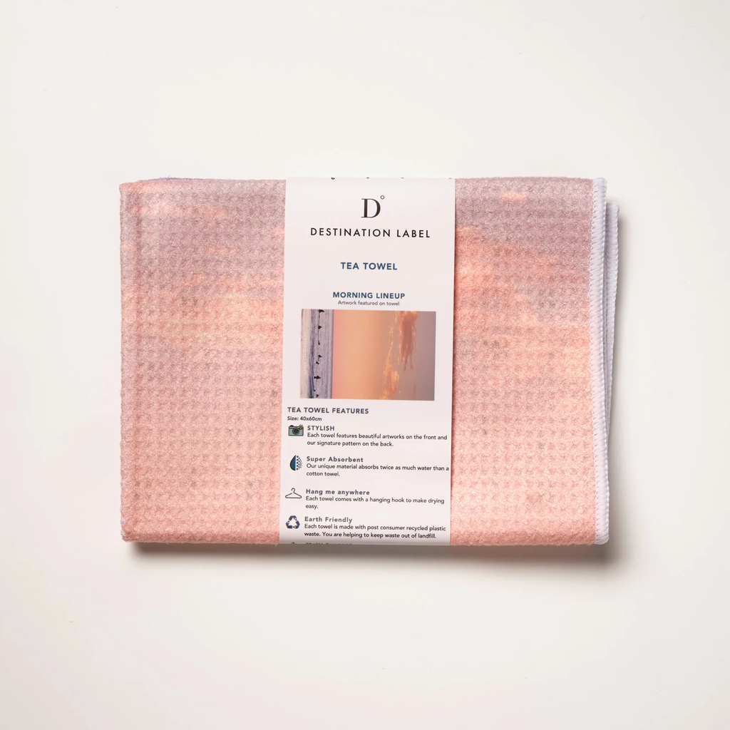 Morning Lineup Tea Towel - Destination Label