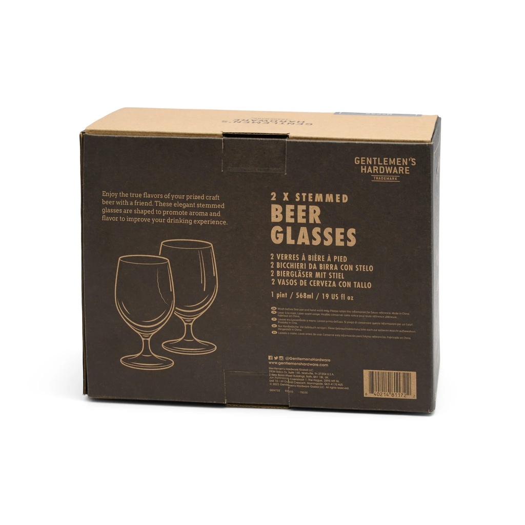 Classic Tulip Beer Glasses Pack of 2 - Gentlemen's Hardware