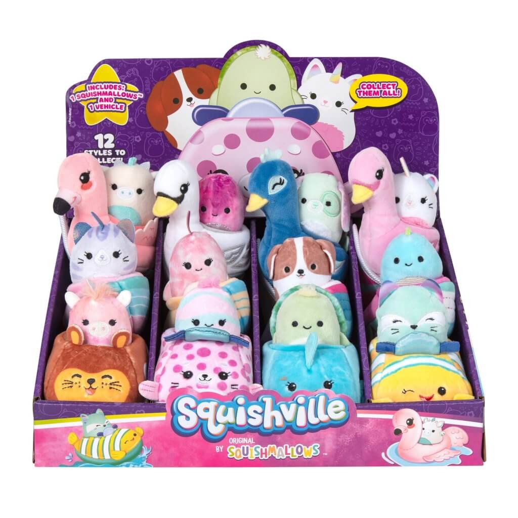 Squishmallows Squishville Mini Plush in Vehicle - Fox and Fish