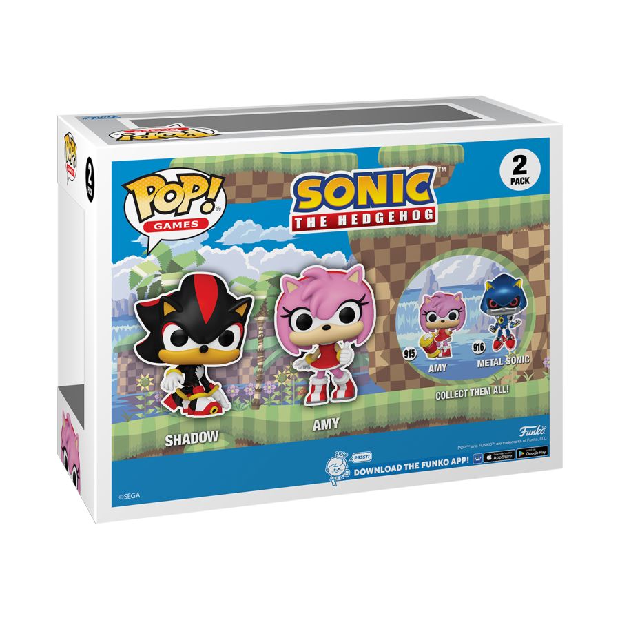 Sonic - Shadow & Amy Rose US Exclusive Flocked Funko Pop! Vinyl Figure 2-Pack