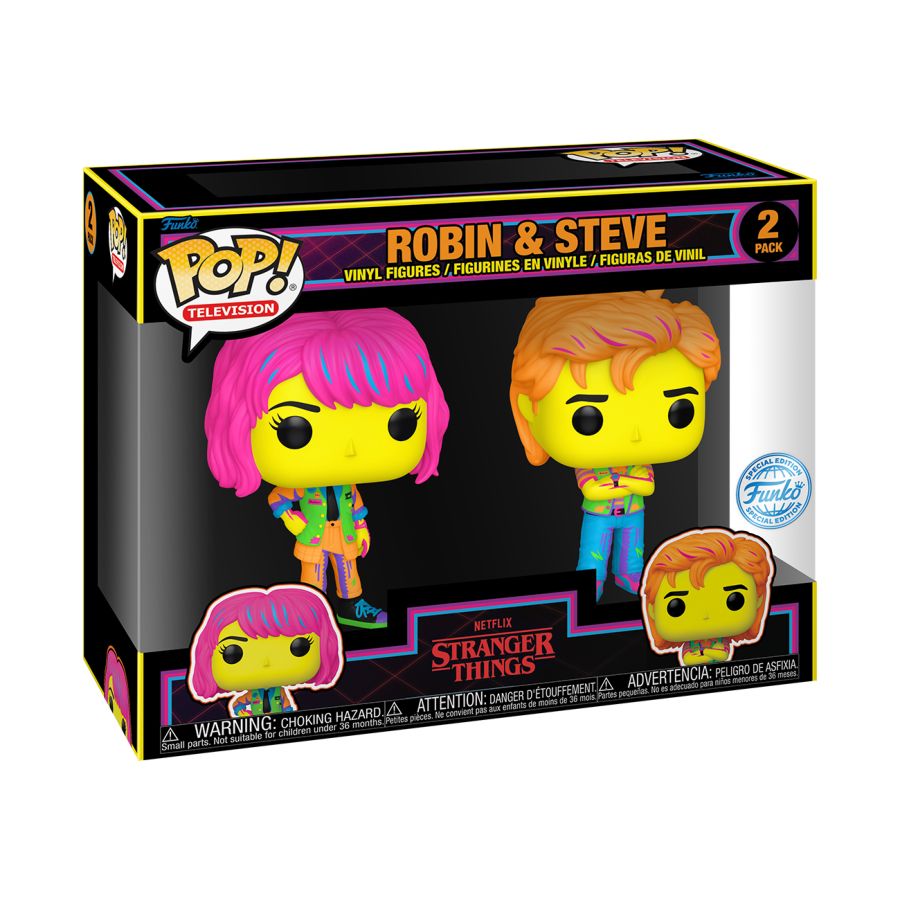 Stranger Things - Robin & Steve US Exclusive Blacklight Funko Pop! Vinyl Figure 2-Pack