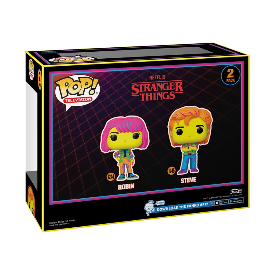 Stranger Things - Robin & Steve US Exclusive Blacklight Funko Pop! Vinyl Figure 2-Pack