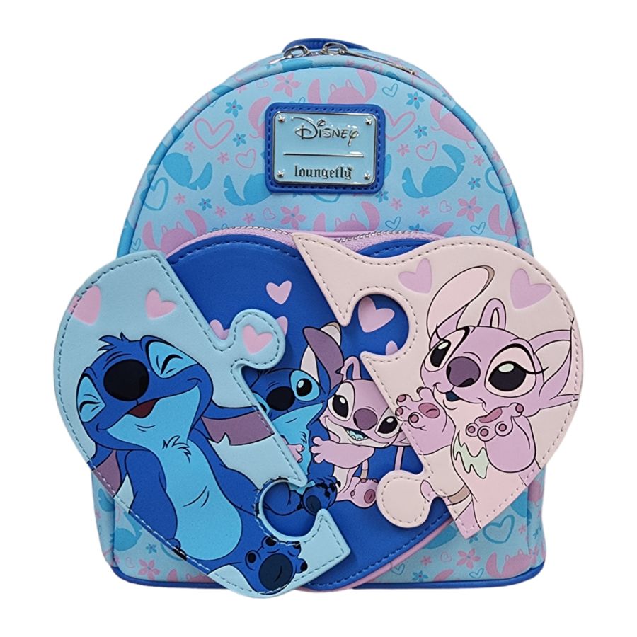 Disney - Stitch & Angel Puzzle Mini Backpack - Loungefly