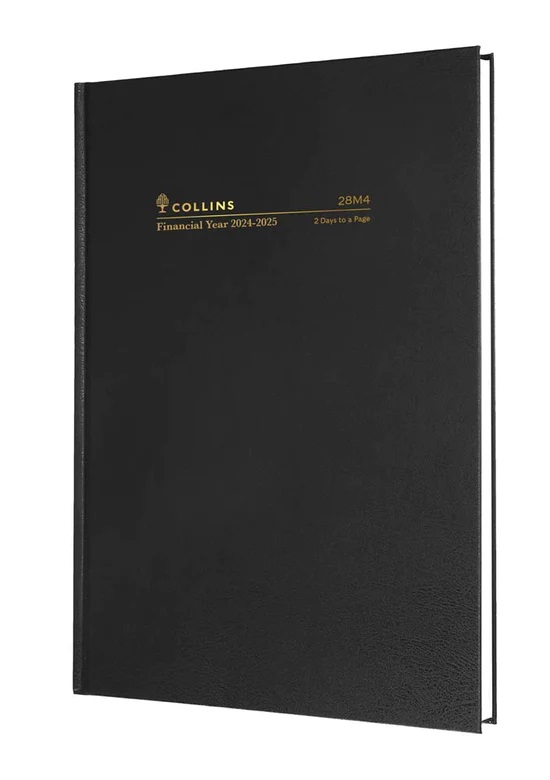 Collins Financial Year Diary 2024-2025 A5 2 Days to a Page (Black)