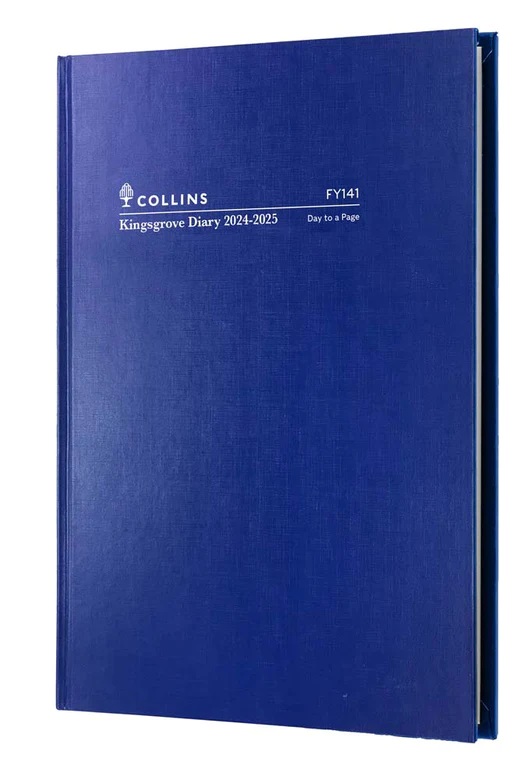 Collins Financial Year Diary 2024-2025 Kingsgrove A4 Day to a Page (Blue)