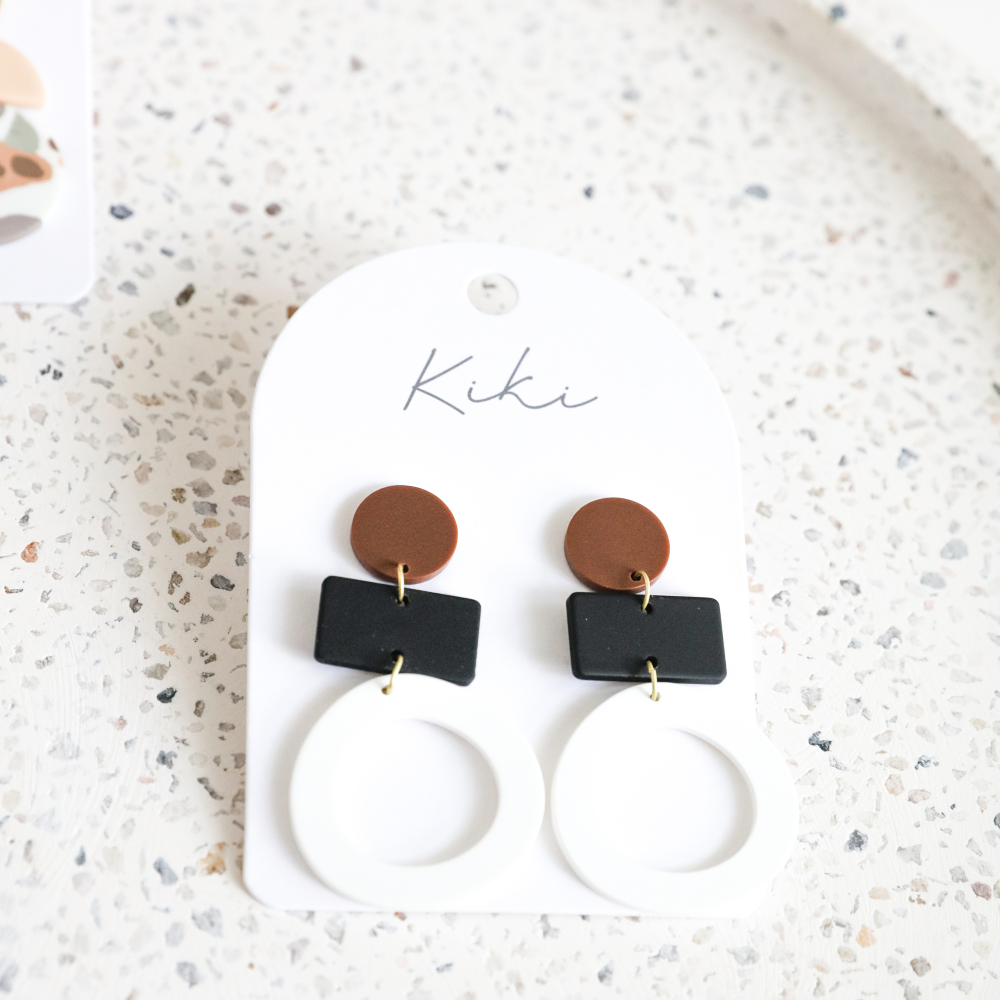 Kiki Black & White Dangle Earrings