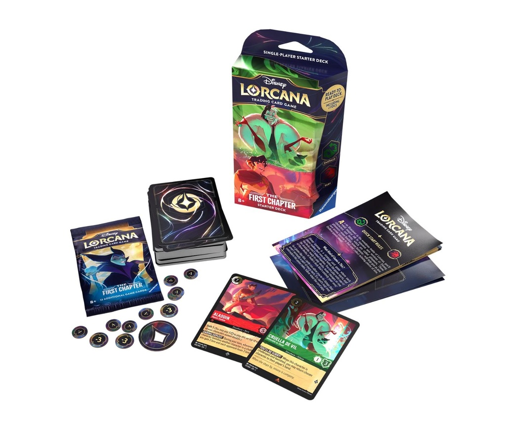 Disney Lorcana Trading Cards First Chapter Emerald/Ruby Starter Deck
