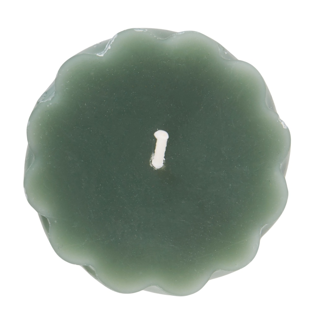 Maisie Swirl Pillar Candle 15cm Green - Amalfi