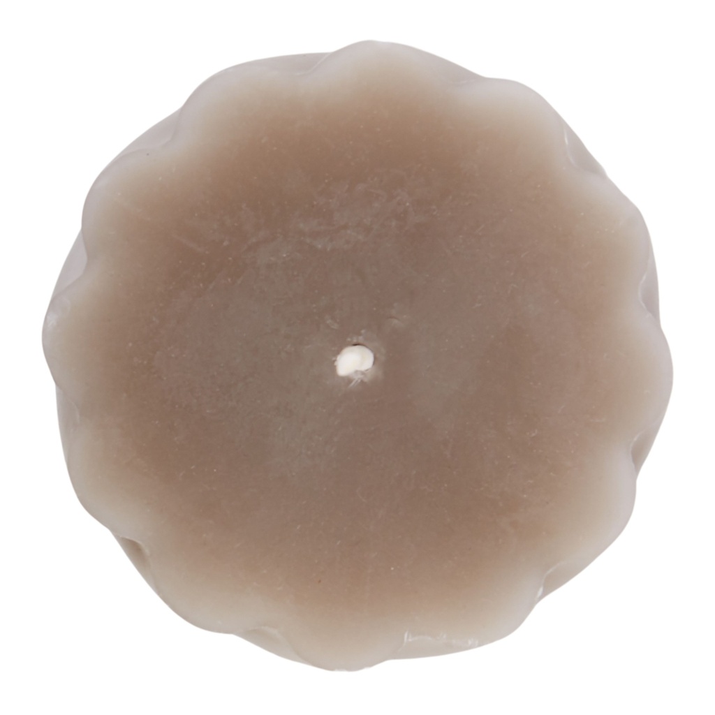 Maisie Swirl Pillar Candle 15cm Taupe - Amalfi
