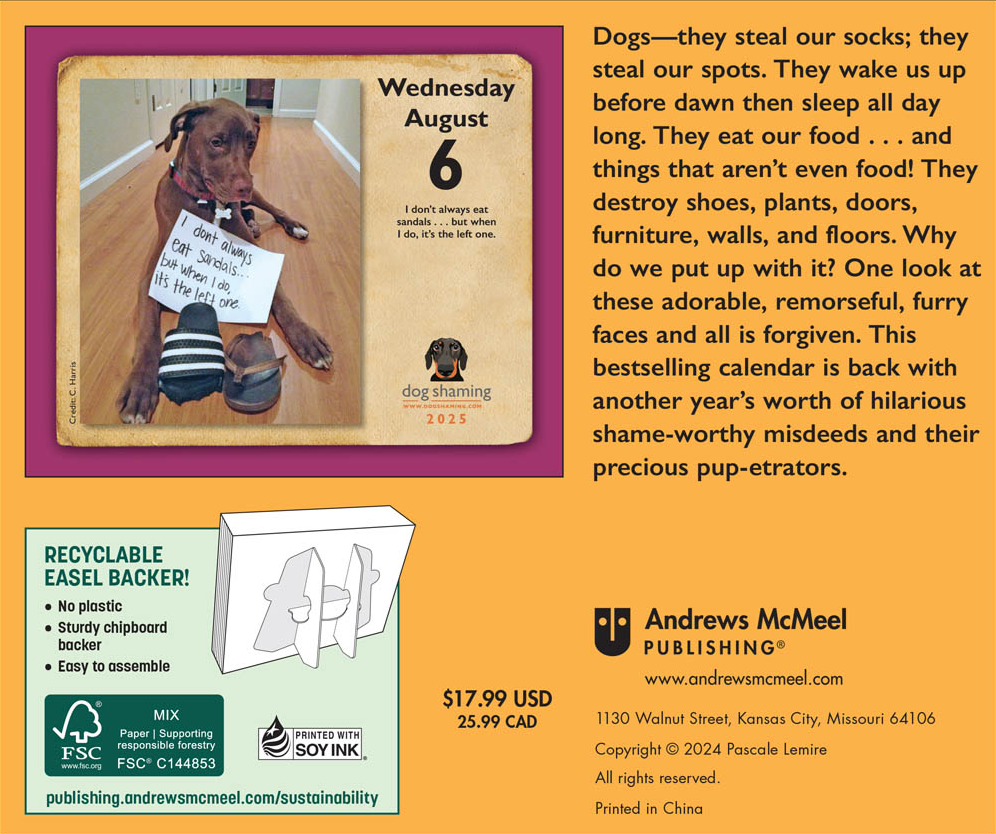 Dog Shaming 2025 Boxed Calendar