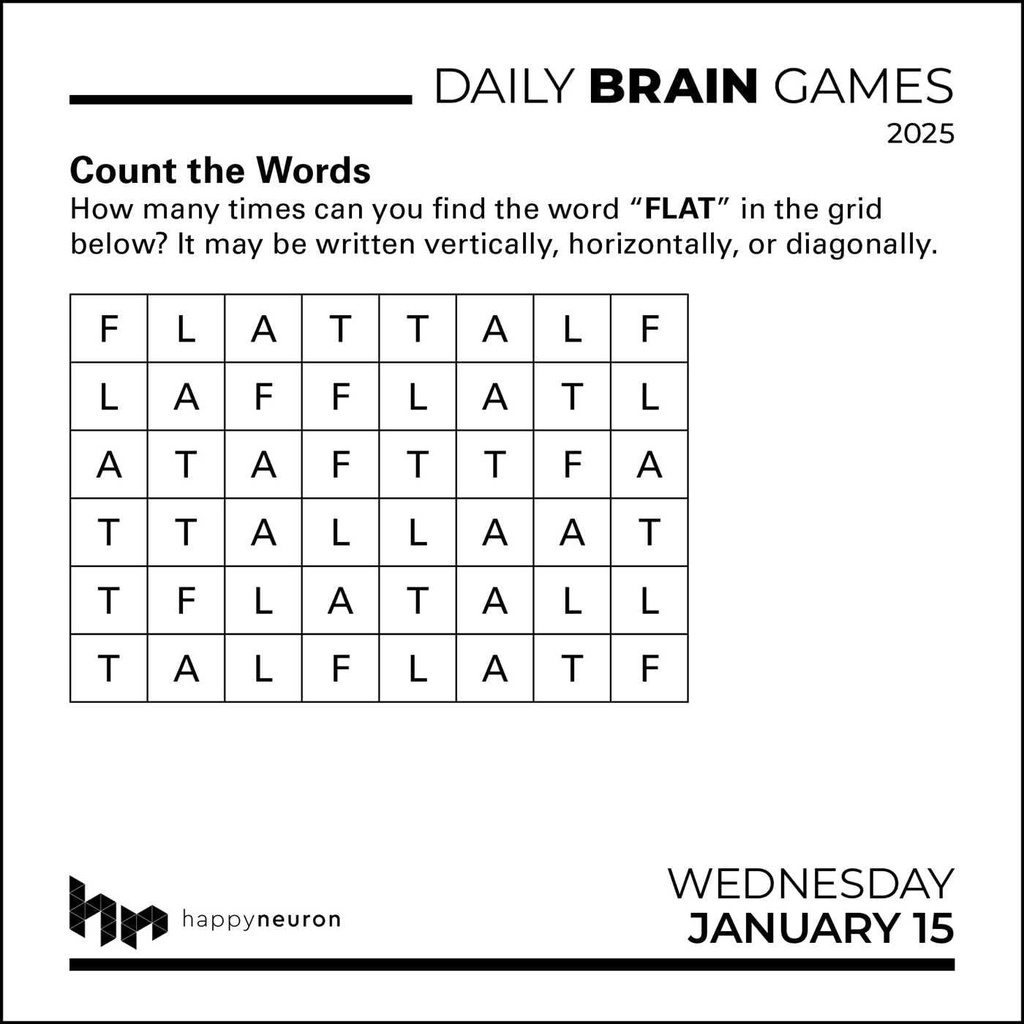 Daily Brain Games 2025 Day-to-Day Boxed Calendar