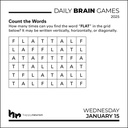 Daily Brain Games 2025 Day-to-Day Boxed Calendar