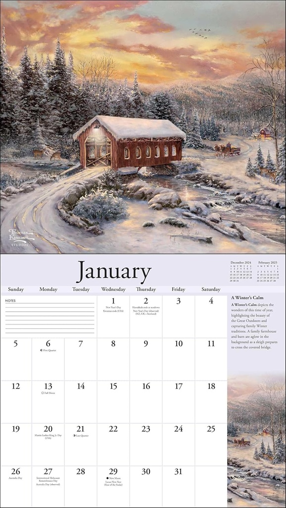 Thomas Kinkade Special Collector's Editon 2025 Deluxe Calendar
