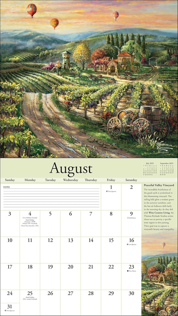 Thomas Kinkade Special Collector's Editon 2025 Deluxe Calendar