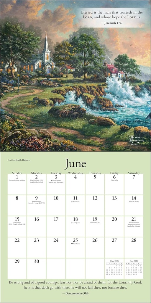 Thomas Kinkade Gardens of Grace (with Scripture) 2025 Square Calendar