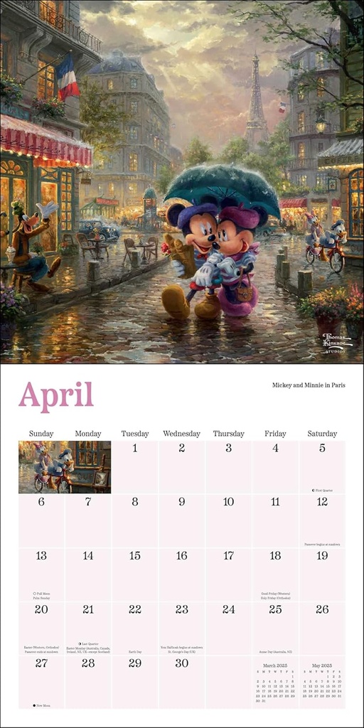 Disney Dreams Collection by Thomas Kinkade Studios 2025 Square Calendar